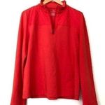 Talbots Red Quilted 1/4 Zip Cotton Fall Sweatshirt Pullover Pima Cotton Blend Photo 0