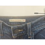 Levi's Premium 70s High Slim Straight Jeans Dark Wash Distressed Raw Hem Size 25 Photo 1