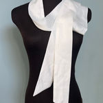White Sash Belt Scarf Extra Long 104” x 2 5/8” Photo 0