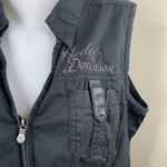 Harley Davidson  Full Zip Vest Sleeveless Shirt Black Sz 1W Women’s Collar Top Photo 3