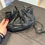 Loewe Vintage  Flamenco Knot Drawstring Bag Black Nappa Leather Pouch Clutch Photo 15