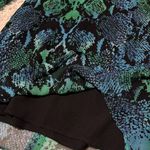 Lavender Brown  Womens Blue Snake Print Shift Dress size Medium Long Sleeve Silk Photo 4