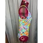 Jantzen one piece swimsuit floral high cut green yellow orange bright Photo 5