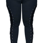 Pretty Little Thing Shape Black Lace Up Side Skinny Jeans, Size 6 Photo 0