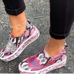 Pink Snake Print Sneakers 🐍 Size 8 Photo 0