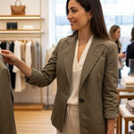 Banana Republic Banana‎ Republic Women's Khaki Cotton Blazer Jacket Size 8 Utility Layering Photo 0