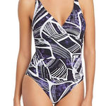 La Blanca  BALI HAI ‎ One Piece Swimsuit BLACK PRINT Sz 6 NWT Photo 0