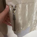 Doma light taupe silver coated moto bomber jacket size S Photo 8