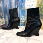 Brooklyn Bandit Eva Leather Wedge Boots Black Size 38 GUC Photo 3