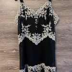 Wacoal Embrace Lace Slip Dress Black Ivory New Sz M Sexy Sheer Embroidered Photo 0