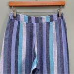 Karina Grimaldi  Revolve Blue Linen Wide Leg Striped Pants size XS Photo 4