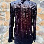 BELLE by KIM GRAVEL Womens Black Velvet Big Pocketed Long Sleeve Button Shirt Size XXS Photo 8