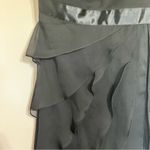 Adrianna Papell  Draped One Shoulder Tiered Chiffon Dress‎ Black Cocktail Size 14 Photo 2