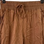 Melissa Nepton Orti Satin Pant Womens XS Brown Flowy Wide Leg Drawstring Waist Photo 1