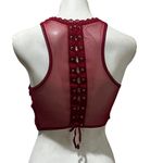 Victoria's Secret  Red Lace High Neck Bralette S Floral Lace Adjustable Back Photo 1