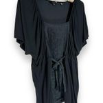 Ted Baker Silk Blouse XS Babydoll Tie Belt Shirt Pleated Silk Flutter Sleeve Top Photo 1