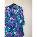 Lilly Pulitzer  Dress Blue Natalie Shirtdress Cover Up Mini Floral Beach 2XS Photo 6