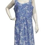 Gingy Made In USA XL Blue Abstract Print Heavyweight Nylon V Neck Shift Dress Photo 0