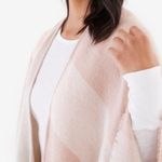 SOIA & KYO Pale Pink Cream Woven Scarfigan Scarf Cardigan Wrap w/Fringe Detail Photo 5