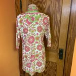 Gretchen Scott bright pink n green embroidered tunic Size M Photo 9