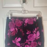 EXPRESS  Y2K Floral Mini Pencil Skirt Black Pink 5/6 Photo 4