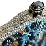 Judith Leiber Swarovski Crystal Leopard Print Chatelaine Miniaudiere Evening Bag Silver Photo 5