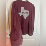 Home Free Maroon Crewneck Texas Shaped State Cotton Comfy Long Sleeve Top Sz XL Red Photo 1