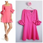 Alexia Admor Alexia Admour Hot Pink Square Neck Half Sleeve Dress with Giant Bows Photo 1