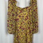 For Love & Lemons  Yellow Silk Floral Beaumont Mini Dress Sz.M Photo 9