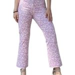 ZARA  Womens M High Waisted Lilac Floral Flare Cropped Pants Photo 0
