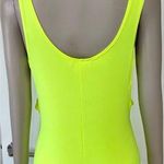 Beware Neon Yellow Biker Short Romper Photo 6
