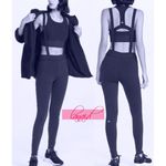 Alo Yoga Alo High-Waist Alpine Suspender Leggings Dark Navy Black Overalls Hi-Rise Tights Photo 8