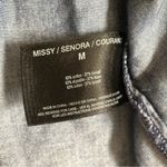 Nine West  Jeans Chambray Soft Denim Cap Sleeves Tie Collar Western Blouse Top Photo 6