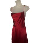 SheIn Red Satin Backless Spaghetti Strap Maxi Dress With High Slit party prom Photo 5