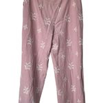 ZARA XXL linen blend embroidered Pink Wide-Leg Pants Photo 1