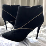 NEW Primadoma Collection Black Zipper Detail Leather Suede stiletto Boot Size 10 Photo 0