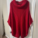 Talbots Red Cowl Neck Poncho Sweater Photo 1