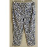 Talbots  Blue Paisley Print Perfect Crop Pants Petite Size 6 Photo 6