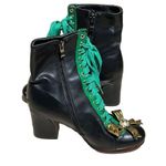 Shishang Women’s Embroidered Lace Up Faux Leather Character Booties Black Size undefined Photo 4