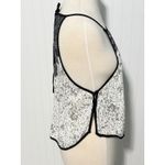 Free People ‎ Black White Print Sleeveless Tank Top Button Side Tie Back Medium Photo 4