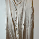 House of Harlow 1960 Satin Wide Leg Pants Elastic Waist Beige Medium Tan Photo 0