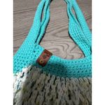 Dao Handmade Crochet Tote Bag Turquoise White Speckled Beach Market Bag Photo 1