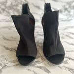 Dress Barn  Heels Open Toe Nylon Fabric Black Cutout 9 Evening Dressy Stretch Mod Photo 1