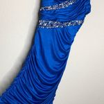 Blue Beaded One Shoulder‎ Prom Dress Size XS Photo 3