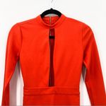 NBD X NAVEN Revolve Alicia Bodycon Long Sleeve Orange Tulip Dress Cut Out Photo 5