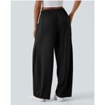 Halara Black Wide Leg Cargo Pants Elastic Waist Drawstring Womens Size L Photo 1