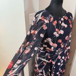 Tommy Hilfiger Long Sleeve Pink Navy Floral Business Dress Long Length Casual 8 Photo 4