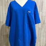 FIGS  Women's Catarina Scrub Top Size 4XL Royal Blue Workwear Blouse Photo 0