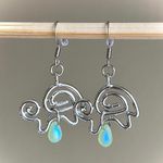 Handmade cute turtle & Czech glass beads dangle earrings🐢🏝️💧 Photo 2