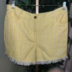 STAUD Sorno Fringe Tweed Shorts NWOT Size 12 in Lemon yellow Photo 5